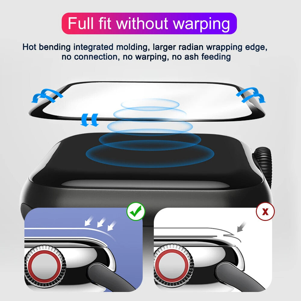 Apple Watch Clear Tempered Glass Screen Protector For Series Ultra 9 8 7 6 5 4 3 SE 9H Hardness, Anti-Fingerprint (38mm)