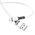 USAMS Silicone USB To Lightning Fast Charging Cable Data Cord For Apple iPhone 14 13 12 11 XS Pro Max iPad (1m, White)
