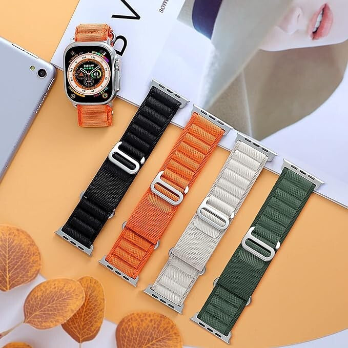 Apple Watch Alpine Loop Strap Sport Watch Band Ultra 1 2 SE Series 9/8/7/6/5/4/3/2/1 Strap 49mm 45mm 44mm 42mm (White)