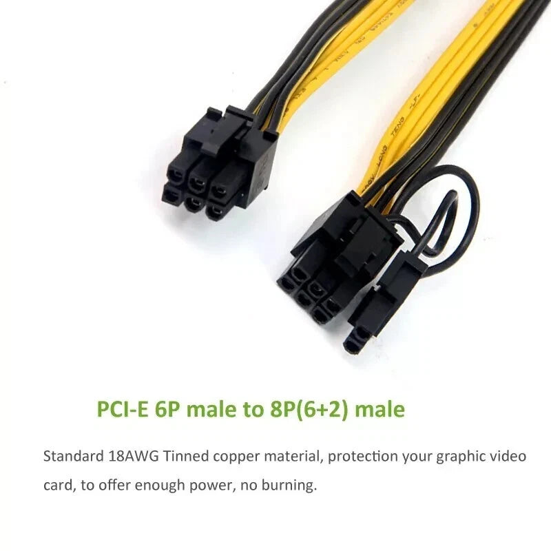 6 pin to 8 pin PCI Express Power Converter Cable For GPU Video Card PCIE - 50cm