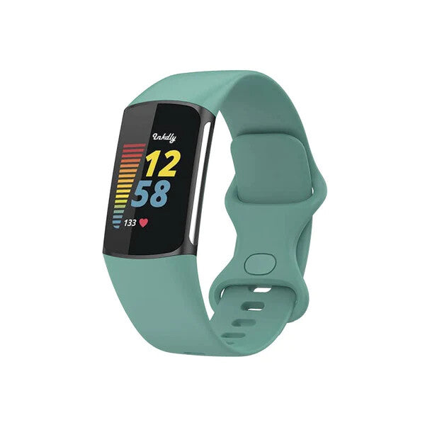 Soft Silicone Replacement Sport Strap Wristbands Band For Fitbit Charge 5 / 6 (Teal, Small)