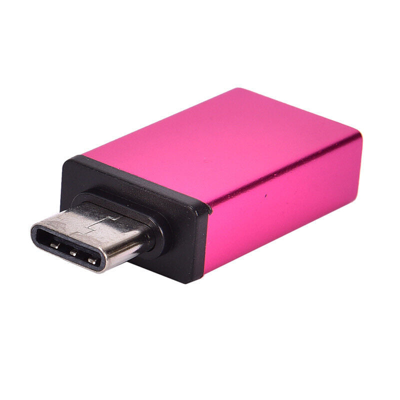 USB 3.0 To Type C Adapter Fast Converter USB-C Data OTG Adapter (Pink)