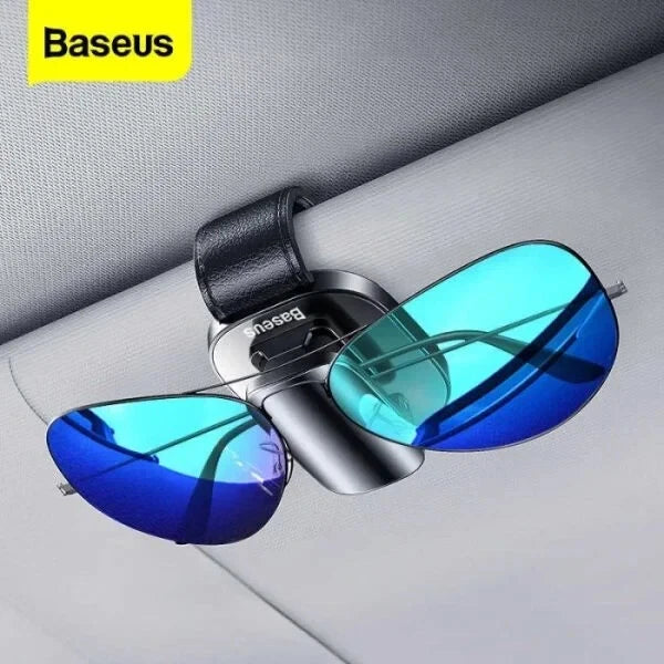 Baseus Car Vehicle Accessory Sun Visor Glasses Eye Card Pen Holder Clip Clamp (Black)