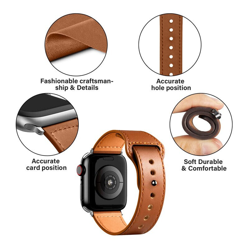 Apple Watch Leather Strap iWatch Band Series 9/8/7/6/5/4/3/2/1/SE 38/40/41mm