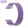 Magnetic Milanese Loop Magnetic Clasp Replacement Strap Metal Quick Release Band For Fitbit Charge 3 / 4 (Purple, Large)