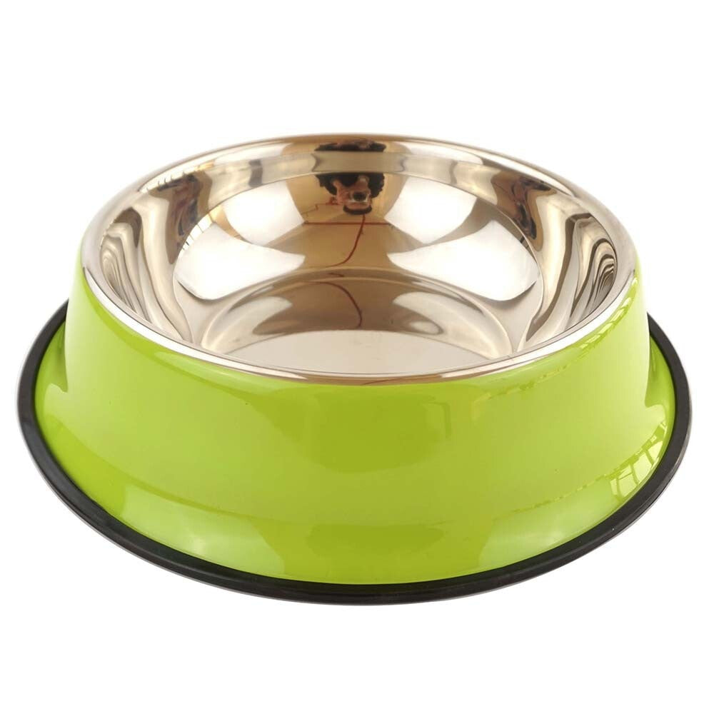 Stainless Steel Portable Pet Feeding Food Bowl Water Feeder For Cat Puppy Dog (Green)