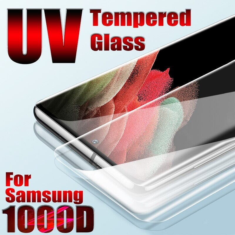Nuglas Samsung S22 S21 S20 Note 20 Ultra UV Glue Clear Tempered Glass Screen Protector