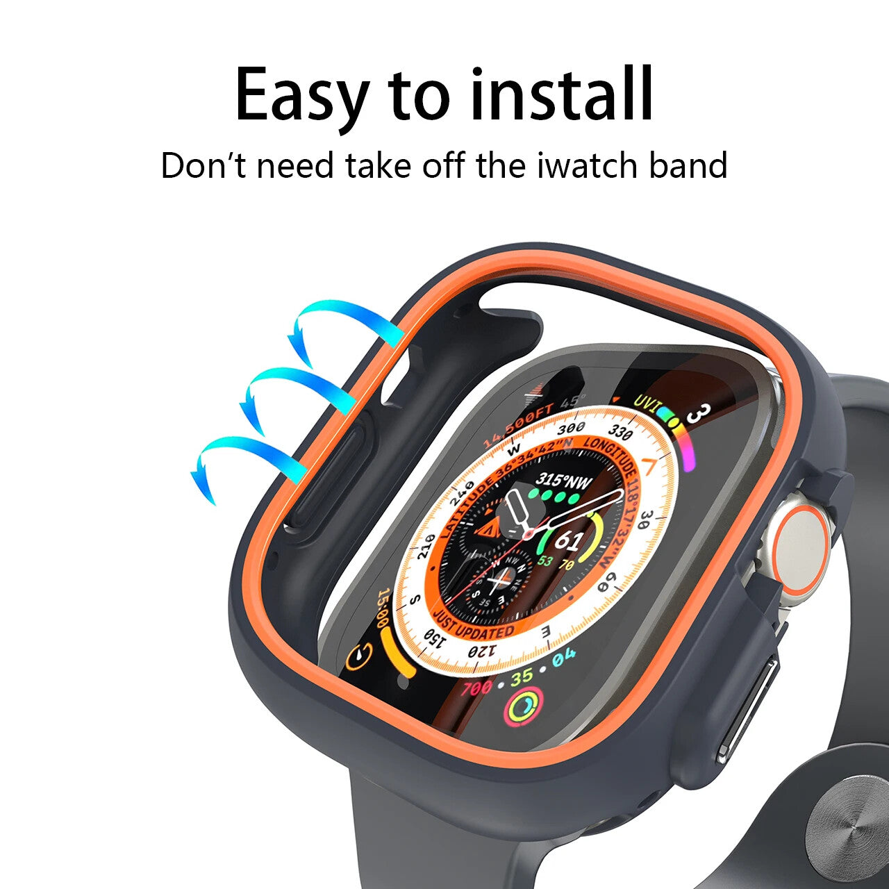 Apple Watch Case Series 9/8/7/6/5/4/3/2/1 Heavy Duty Protective Bumper Cover (44mm)