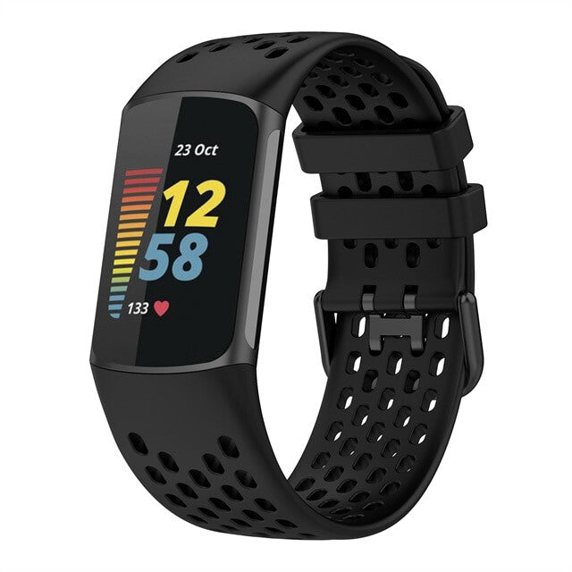 For Fitbit Charge 5 / 6 Waterproof Sport Band Strap Silicone Replacement Wristbands
