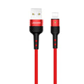 USAMS Braided USB To Lightning Fast Charging Cable Data Cord For iPhone iPad (Red)
