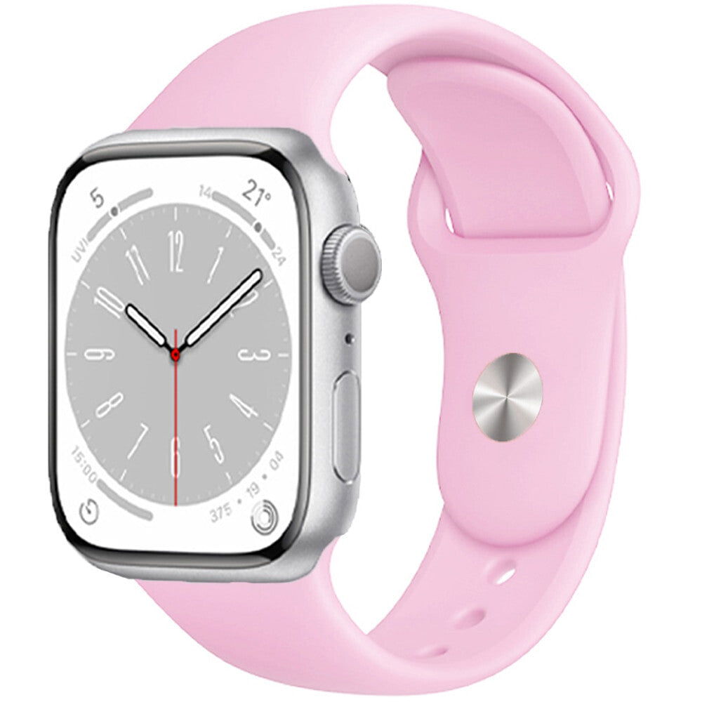 Apple Watch iWatch Silicone Band Strap Series 9/8/7/6/5/4/3/2/1 38/40/41mm (Pink)
