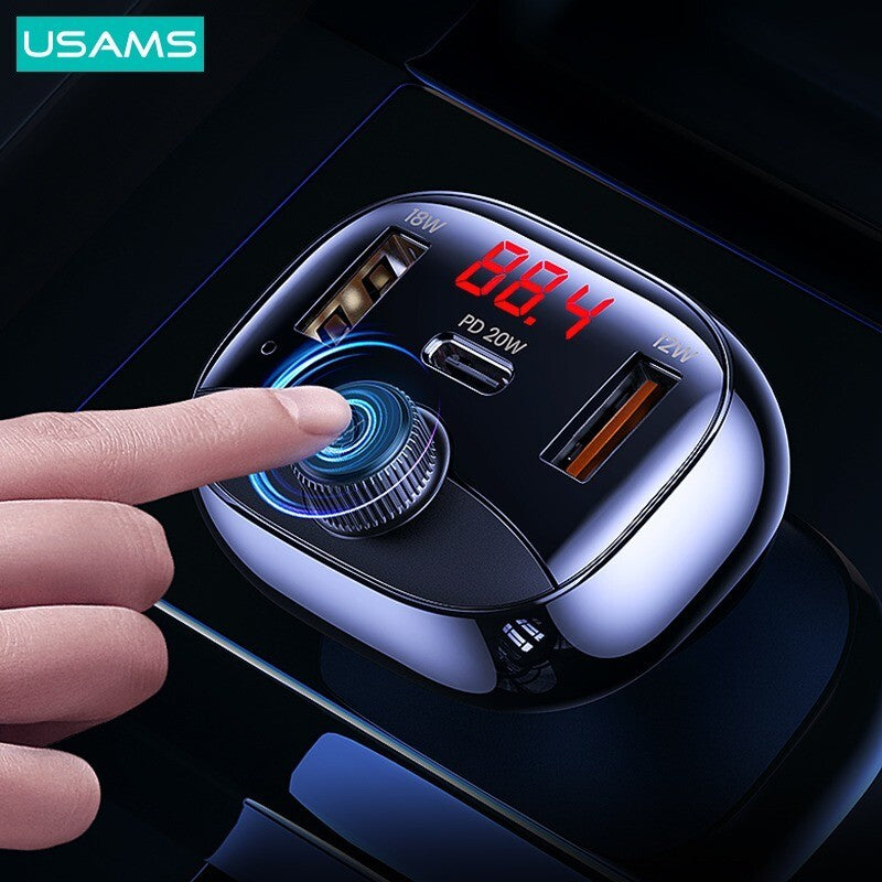 USAMS 50W Fast Charging Car Charger PD USB Type C Cigarette Lighter Adapter