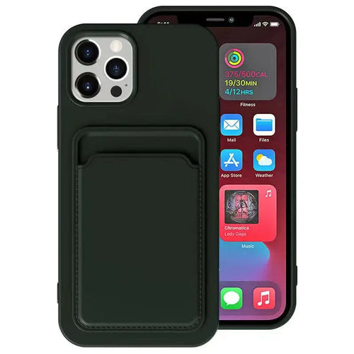 Case Silicone Wallet Card Holder Cover for iPhone 11