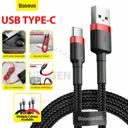 Baseus USB To Type-C Charging Cable Charger Data Cord Cafule Series For Samsung Pixel Switch iPhone 15 (0.5m)