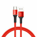 Baseus USB To Lightning LED Braided Charging Charger Data Cord Colourful Series For iPad iPhone (Red)