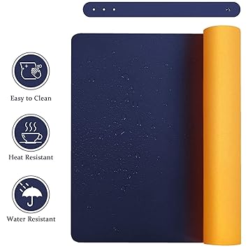Mouse Pad Leather Waterproof Desk Pad Protector, Dual-Side Use (25x21cm)