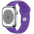 Apple Watch iWatch Silicone Band Strap Series 9/8/7/6/5/4/3/2/1 42/44/45/49mm (Dark Purple, Large)
