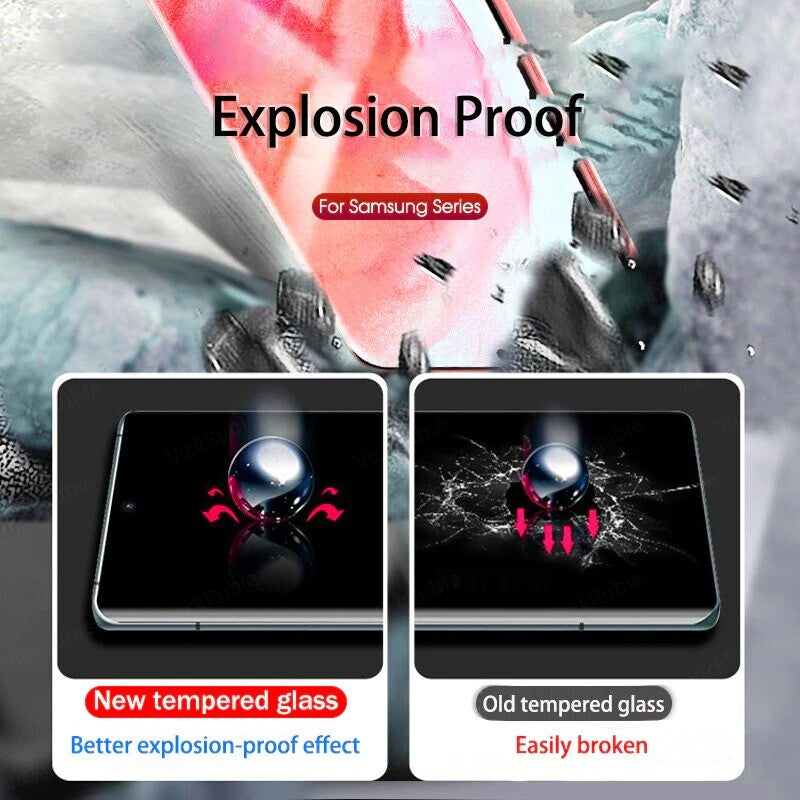 Nuglas Samsung S22 S21 S20 Note 20 Ultra UV Glue Clear Tempered Glass Screen Protector