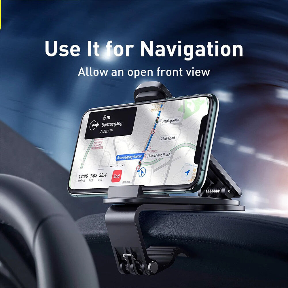 Baseus Car Phone Holder Big Mouth Pro Series Dashboard Mount For Navigation Maps Handsfree (Black)