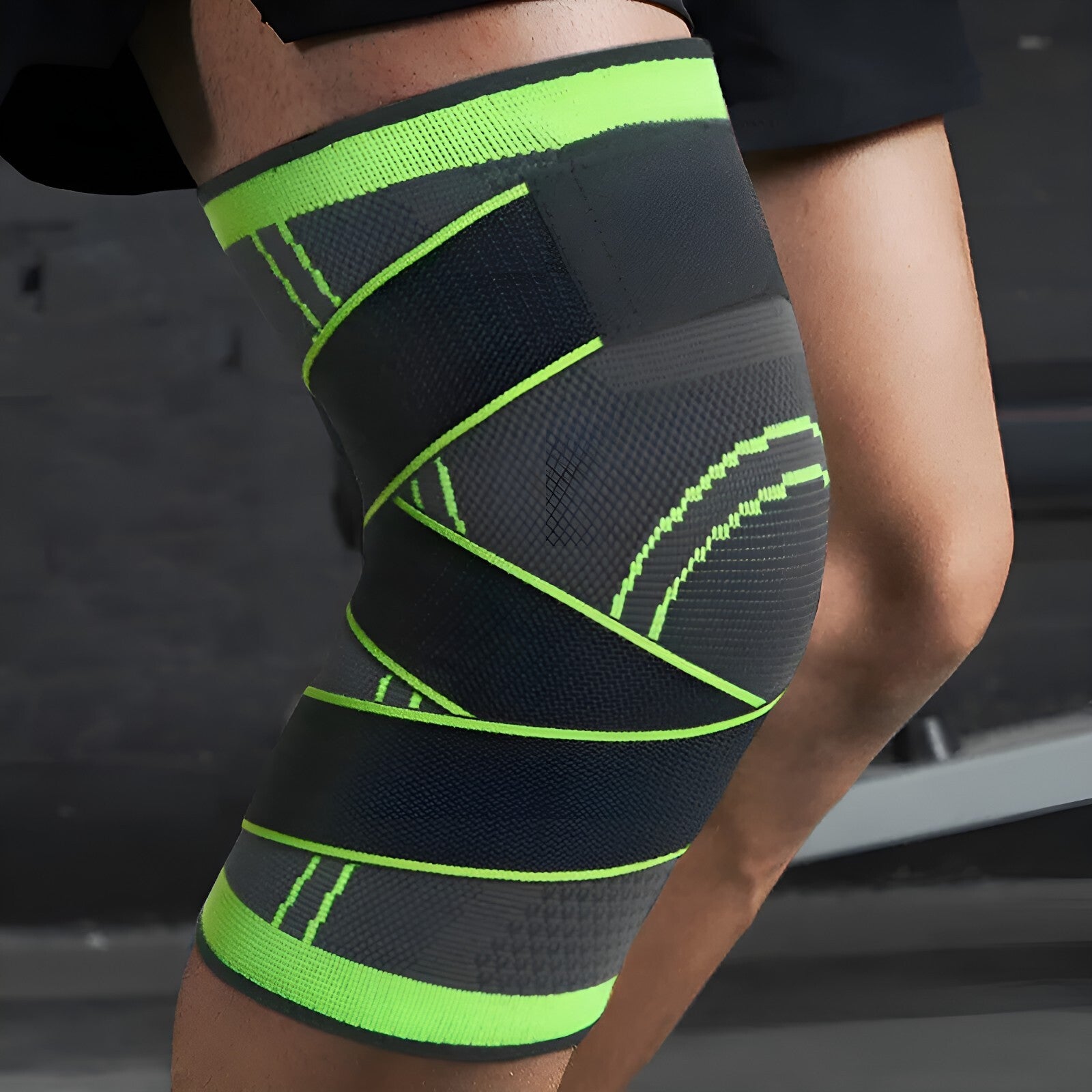 Weaving Knee Brace Breathable Sleeve Support For Gym Jogging Sports (XXXL-Black)