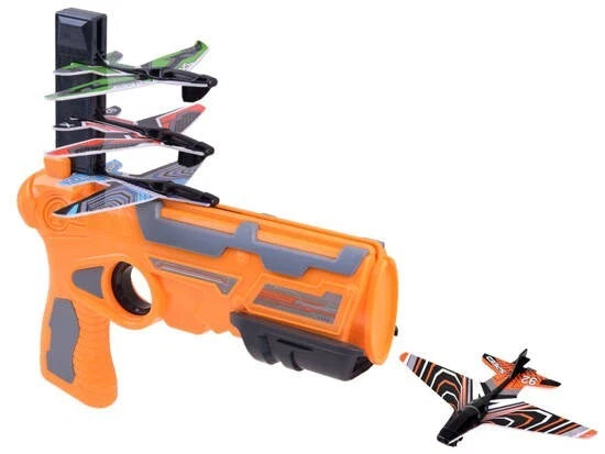 Airplane Launcher Toy Catapult Aircraft Plane Gun Outside Water Gun Toys (Orange)