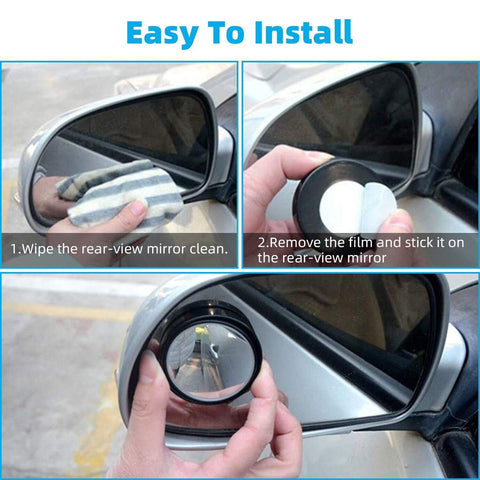Blind Spot Mirrors Round HD Glass Convex 360° Side Rear View Mirror for Car