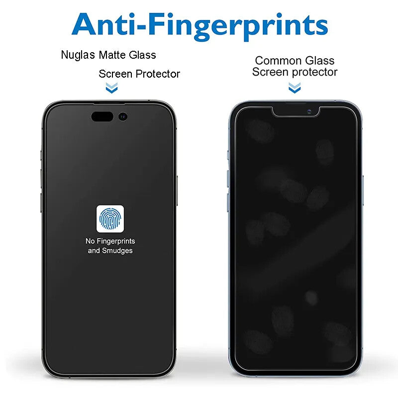 (1 Pack) Nuglas iPhone 14 13 12 11 Pro XS XR Max Anti Glare Matte Tempered Glass Fingerprint Proof Screen Protector