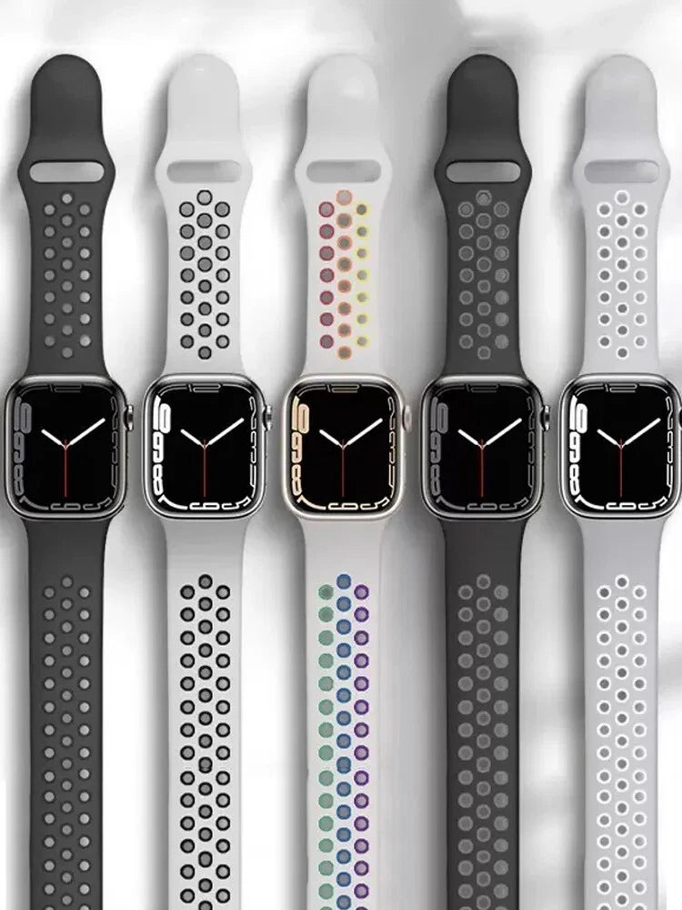 For Apple Watch iWatch Smooth Silicone Band Strap Series 9 8 7 6 5 4 3 2 1 42/44/45/49mm
