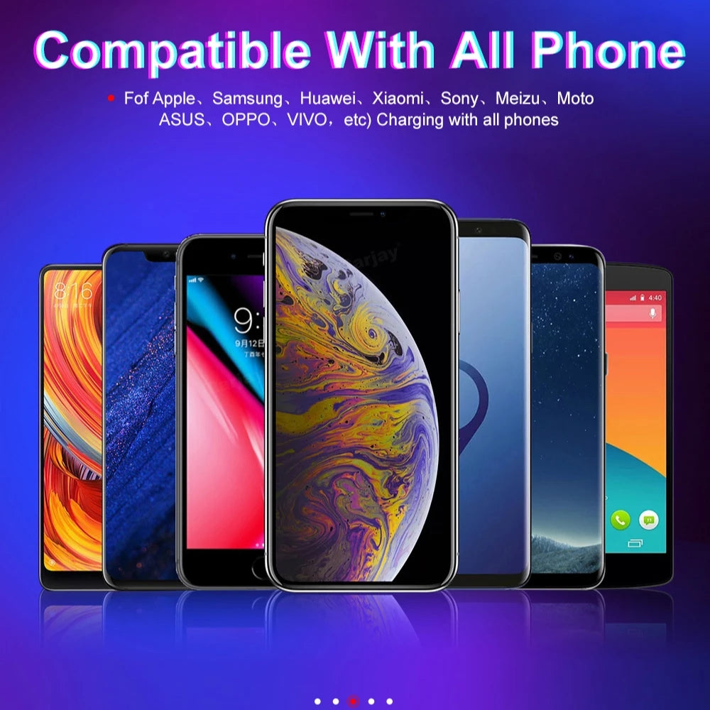 360 Degree Magnetic USB Lightning LED Charging Cable For iPhone Samsung