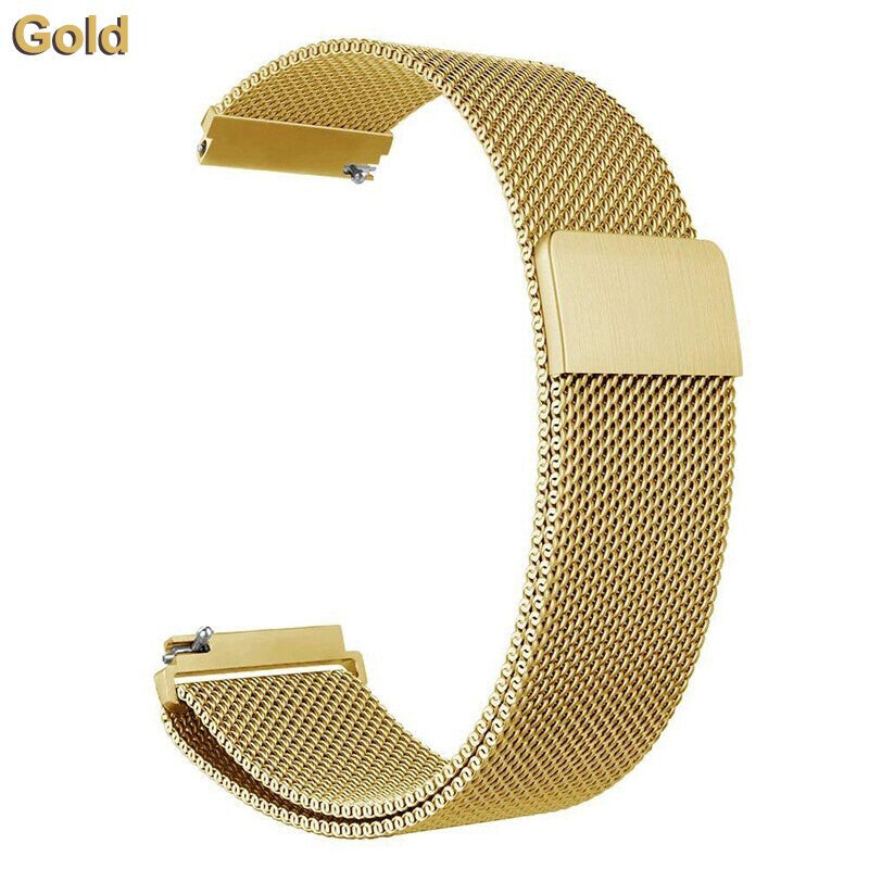 Magnetic Milanese Loop Magnetic Clasp Replacement Strap Metal Quick Release Band For Fitbit Versa 3 (Large, Gold)