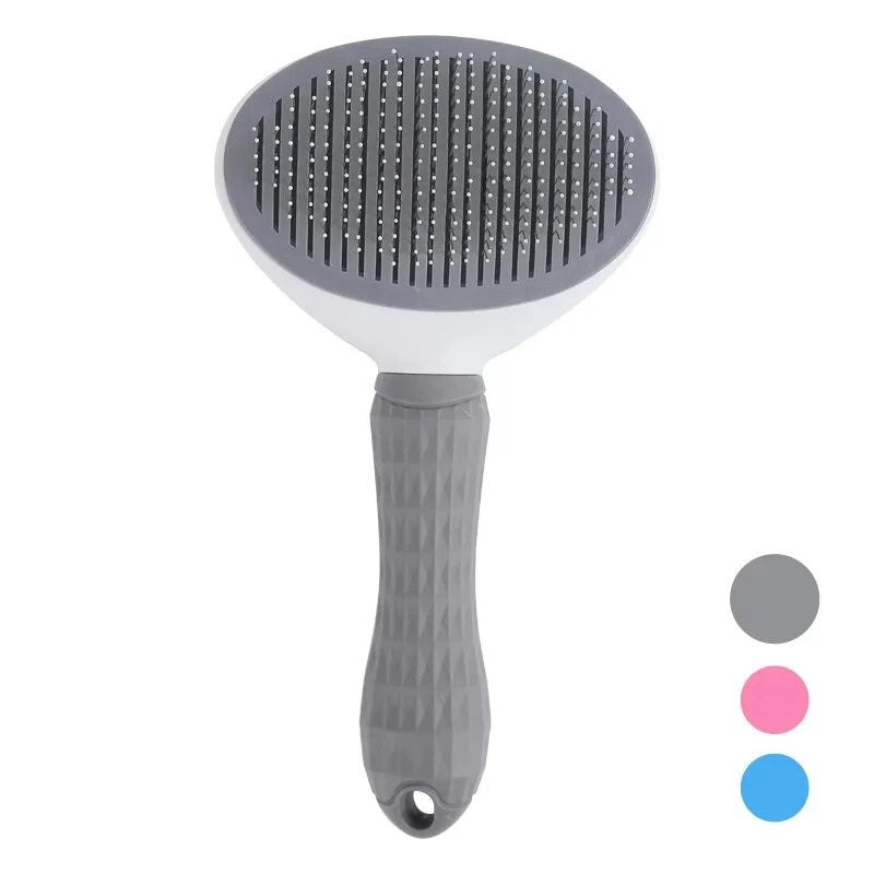 Grooming Brush For Dog Cat Deshedding Tool Rake Comb Fur Remover Reduce Pet Hair (Grey)