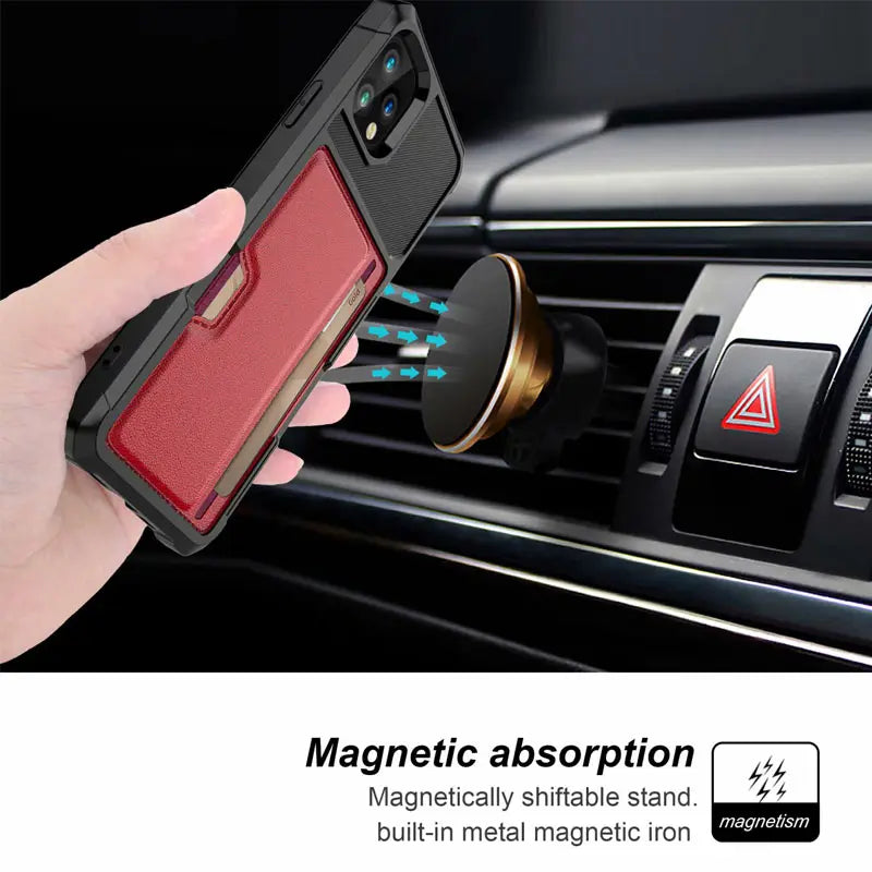 Slide Armor Wallet Case Card Slot Holder Cover For iPhone 12/12 Pro