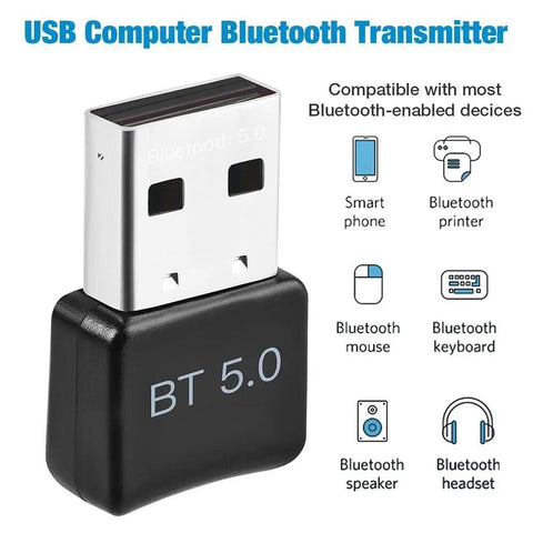 USB Wireless Bluetooth 50 Adapter Dongle Receiver Transmitter PC Speaker