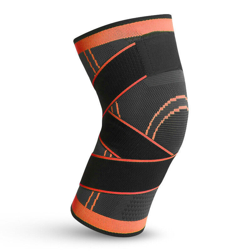 Weaving Knee Brace Breathable Sleeve Support For Gym Jogging Sports (Orange)