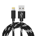 USB To Lightning Charging Cable Braided Nylon Data Cord For iPhone iPad Airpods (Black)