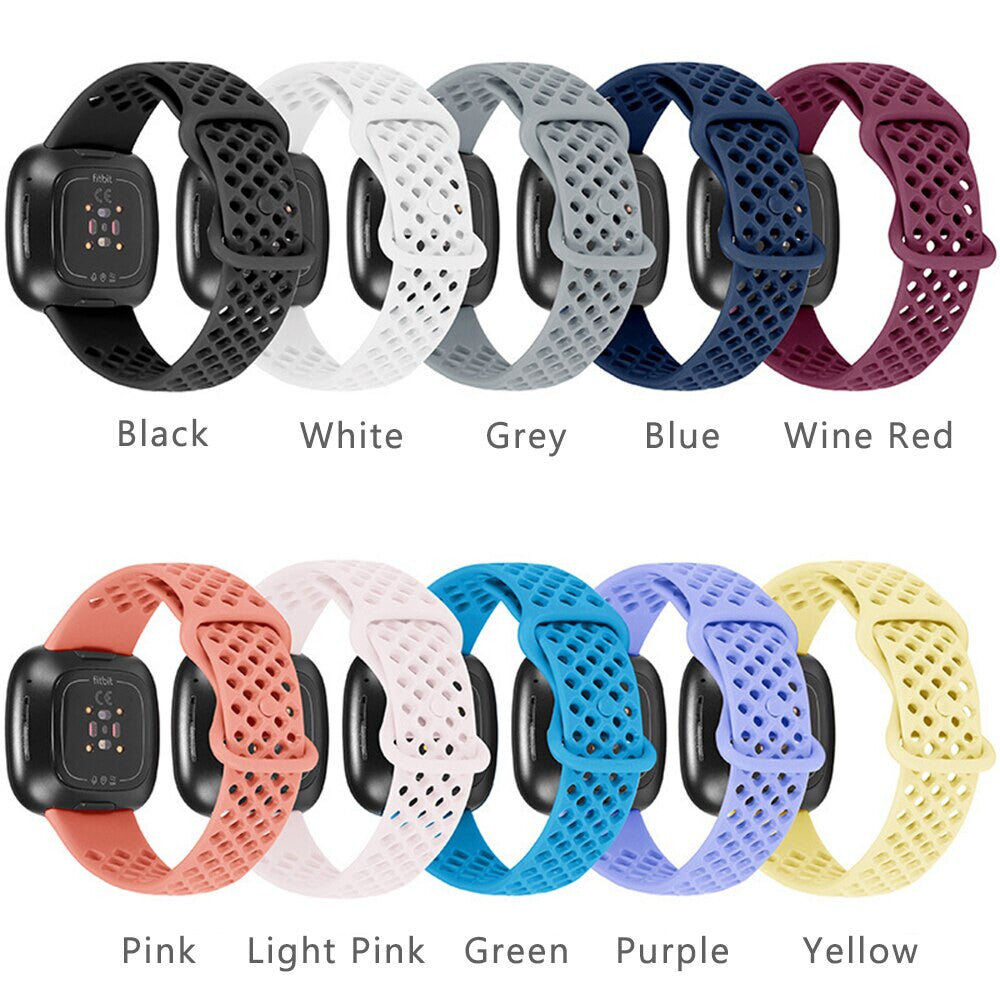 Sport Dot Band Silicone Replacement Strap For Fitbit Versa 3 (Yellow)