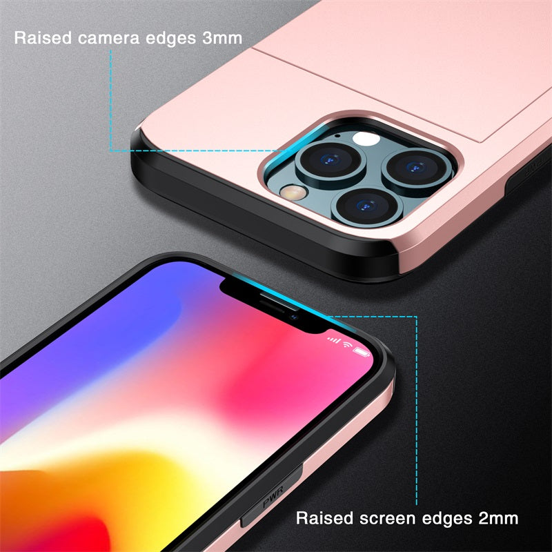 Sliding Cover Wallet Case For iPhone 14 Pro Max