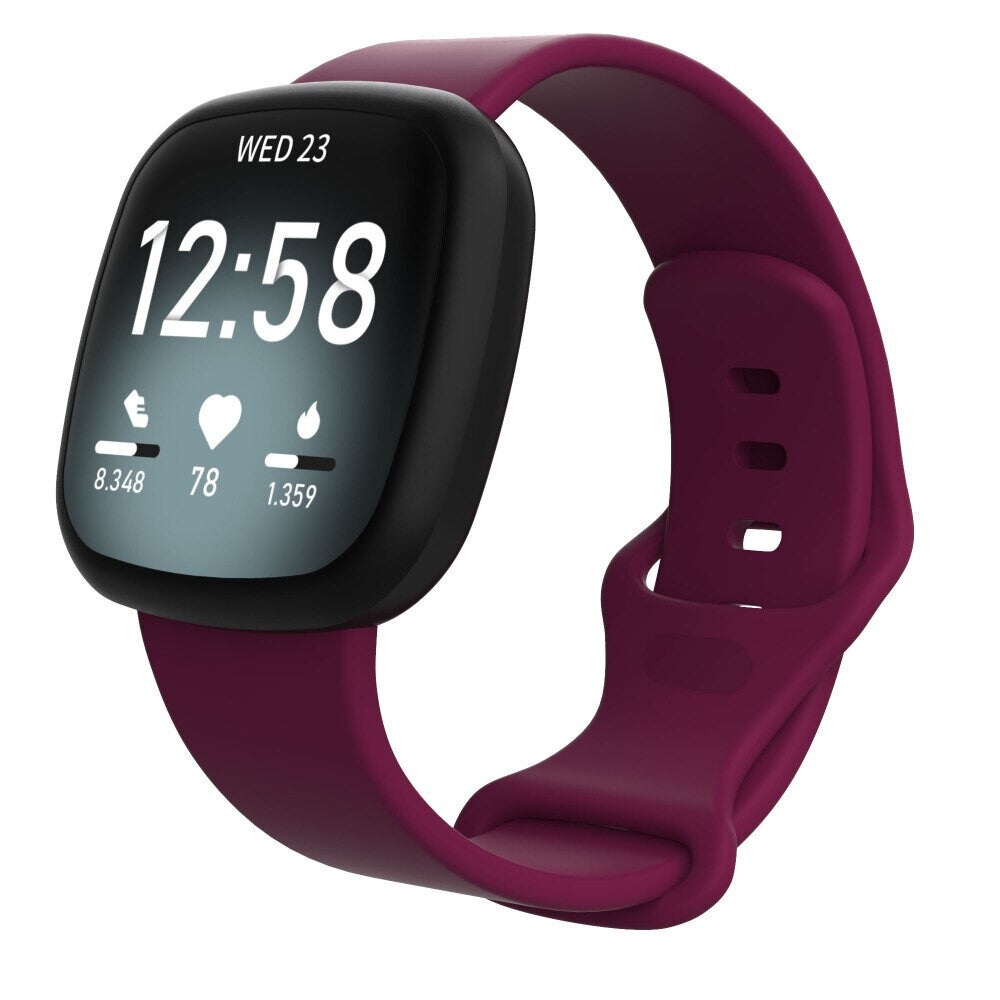 Silicone Replacement Strap Band For Fitbit Versa 3 (Wine Red)