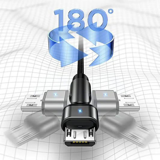 USAMS Rotatable Braided USB To Micro USB Charger Charging Cable Data Cord Android Samsung (1.2m, Green)