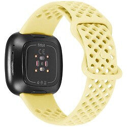 Sport Dot Band Silicone Replacement Strap For Fitbit Versa 3 (Yellow)