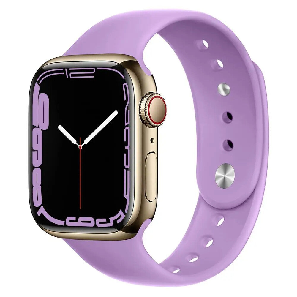 Apple Watch iWatch Silicone Band Strap Series 9/8/7/6/5/4/3/2/1 38/40/41mm (Lilac, Small)