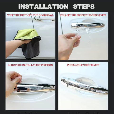 x4 Invisible Car Door Handle Film Protective Nail Scratch Transparent Protector