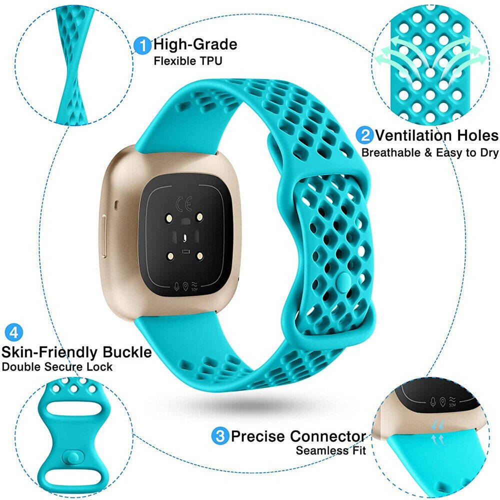 Sport Dot Band Silicone Replacement Strap For Fitbit Versa 3 (Yellow)