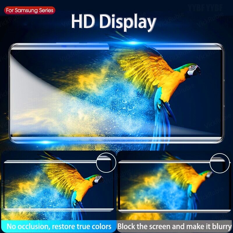 Nuglas Samsung S22 S21 S20 Note 20 Ultra UV Glue Clear Tempered Glass Screen Protector