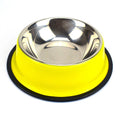 Stainless Steel Portable Pet Feeding Food Bowl Water Feeder For Cat Puppy Dog (Yellow)
