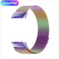 For Fitbit Charge 3 / 4 Milanese Wrist Band Straps Replacement Metal Magnetic Clasp (Rainbow)