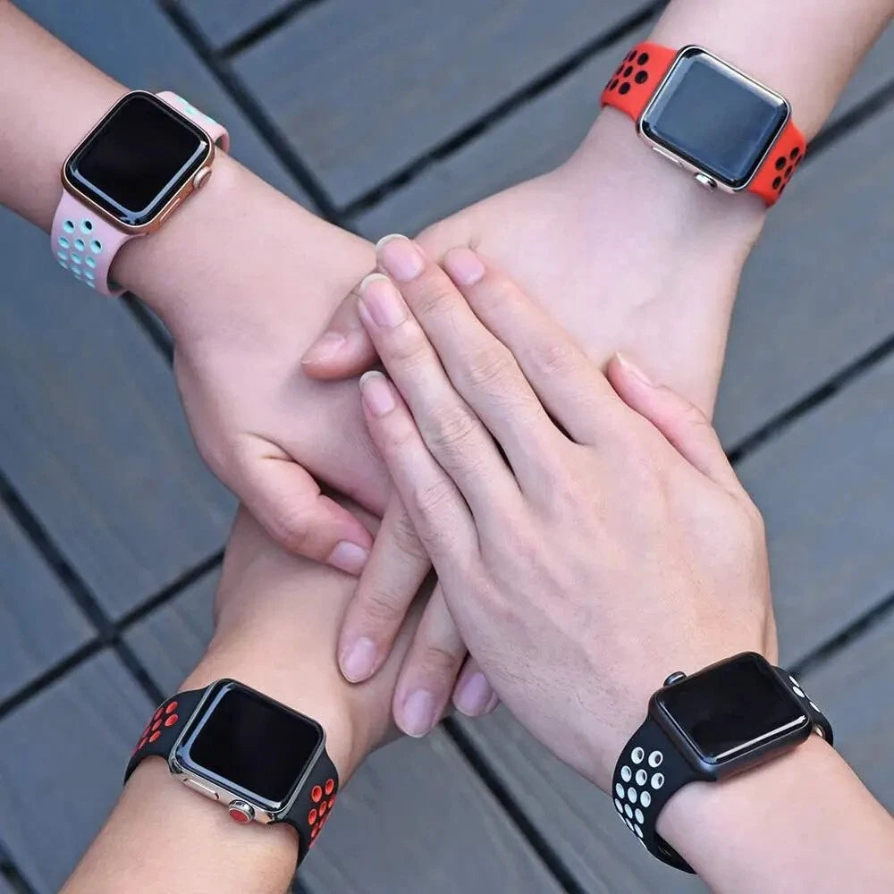 For Apple Watch iWatch Smooth Silicone Band Strap Series 9 8 7 6 5 4 3 2 1 38/40/41mm