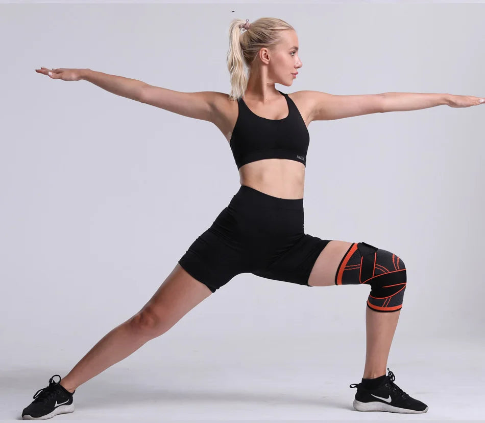 Knee Support, Open-Patella Stabiliser & Fully-Adjustable Neoprene Brace – Sports Injury Protection