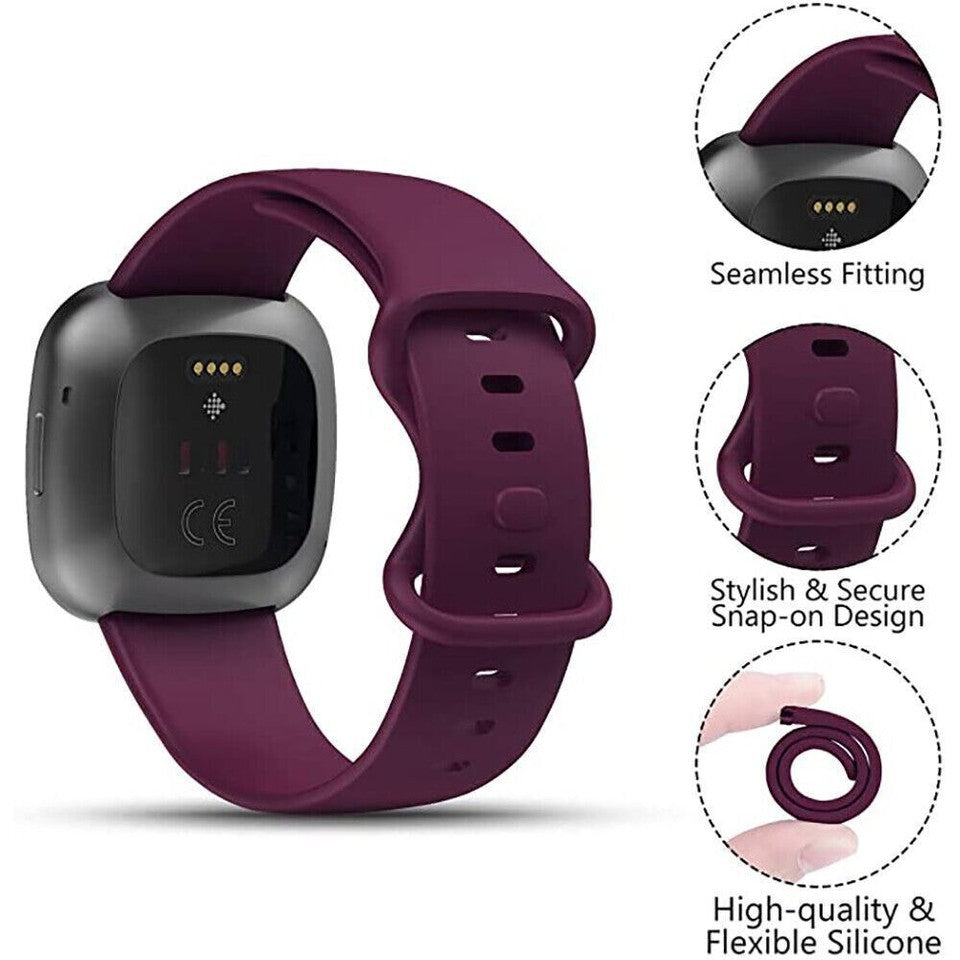 Silicone Replacement Strap Band For Fitbit Versa 3 (Dark Green)