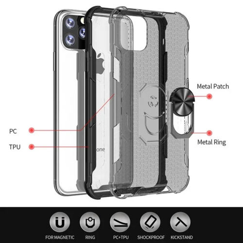 Shockproof Bumper Case Cover Ring Holder Stand For iPhone 11 Pro Max